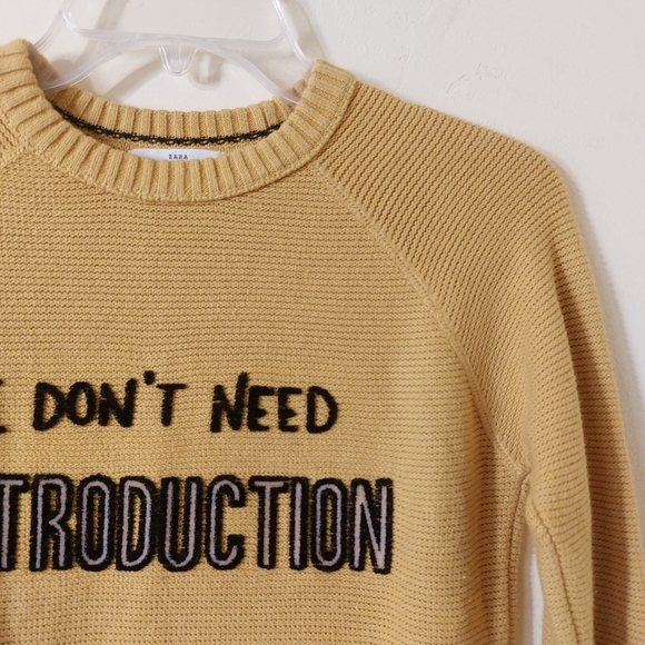 Zara Kids Collection The Knit Wear No Introduction Mustard Yellow Sweater Size 9 - Picture 2 of 9
